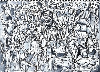 dense page of figure studies