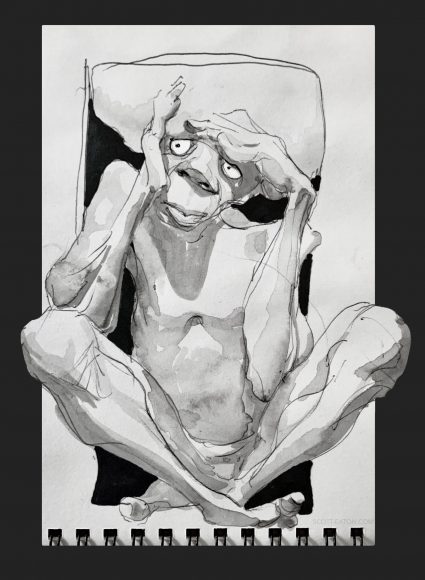 Drawing - Scott Eaton - Man Thinking