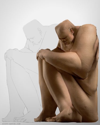 Scott Eaton drawing augmented with custom Bodies neural network