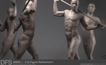 Refining the full figure sculpture in ZBrush